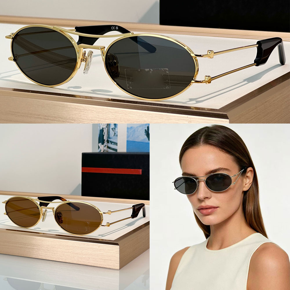 Womens Eyewear Collection Sunglasses luxury designer sunglasses SPRD61 semi wraparound metal frame design fashion classic brand sunglasses UV400 pro