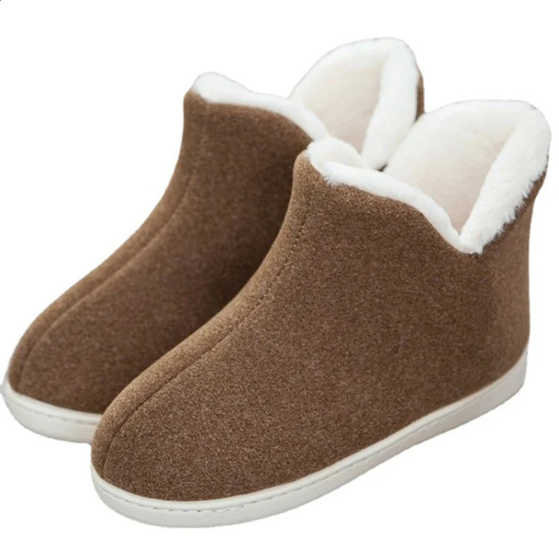 Winter Adult Men And Women Thick Warm Floor Shoes High Tube Non-Slip Indoor Cotton Shoes Plush Home Slippers Shoes Women 261017