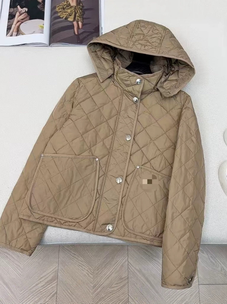 BBR Designer cotton-padded jacket 2025 autumn/winter new collection: diamond-quilted, mid-length, lightweight down jacket with a plaid pattern,