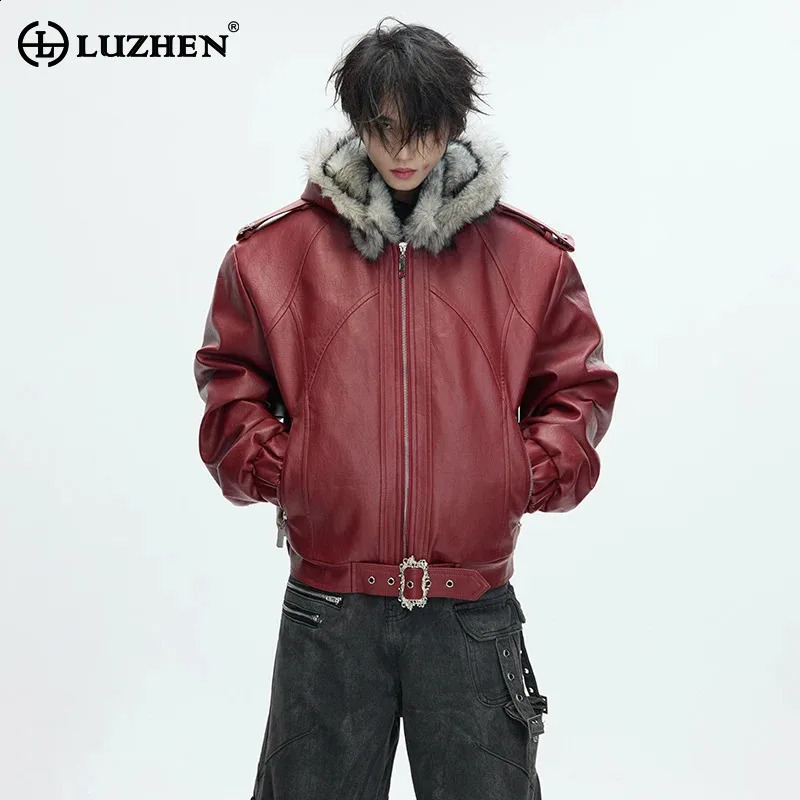 LUZHEN 2025 Winter Original Fur Liner Thickened Warm High Quality Leather Jacket Padded Clothes Men Street Parka Coat JY5370 261014