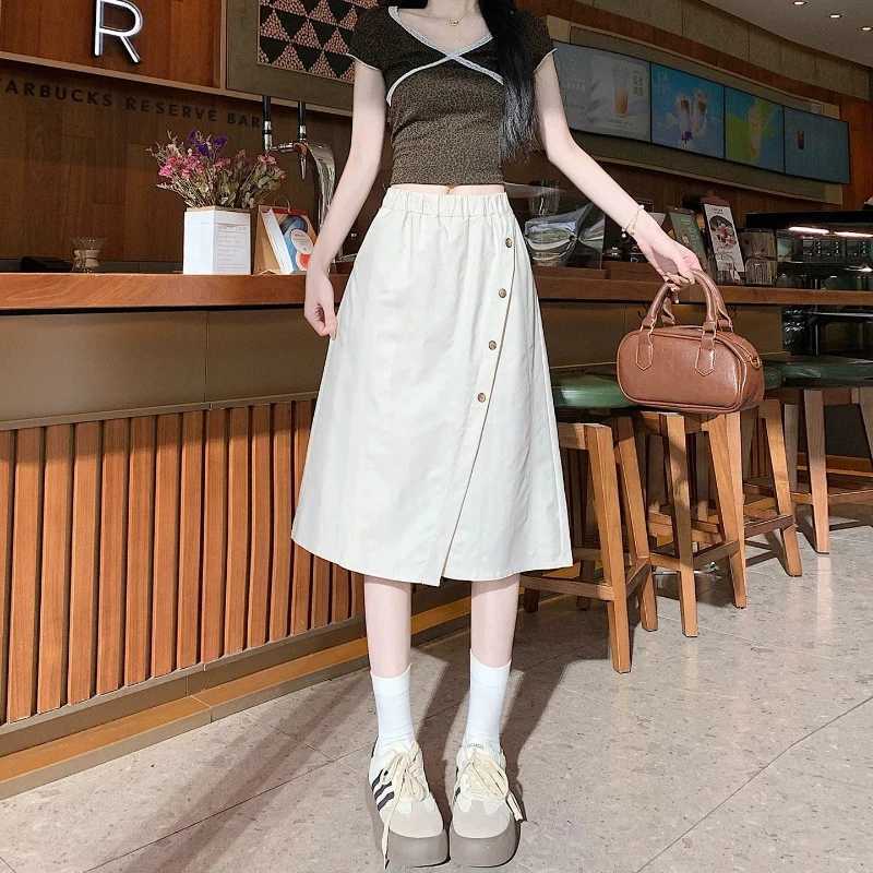 Women's Leggings Irregular Plus Skirts Size Solid Simplicity Trend A-line Shorts Summer Elastic Waist Street Casual Pants Fashion Korean Women