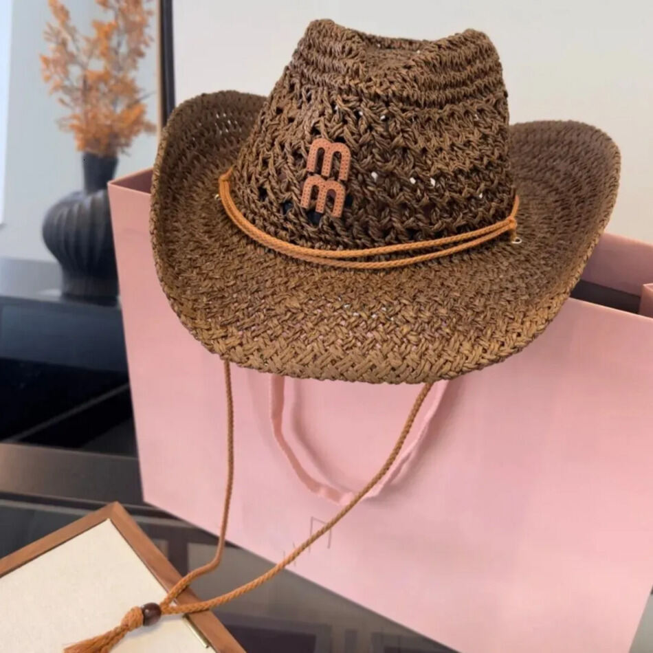2026 New Designer Bucket Hat MU Summer Straw perfume Wide Brim Beach Straw Designers Designer cologne Hat For Women Prevent Sun Protection Holiday H