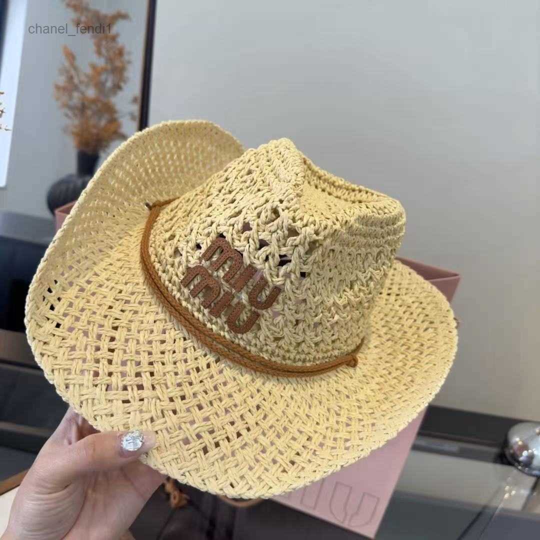Designer Straw Bucket Hats for Women Summer Beach Cap Knit Outdoor Sun Protection Visor Caps with Rope Travel Visitor Sombrero De Playa Cowboy Hat