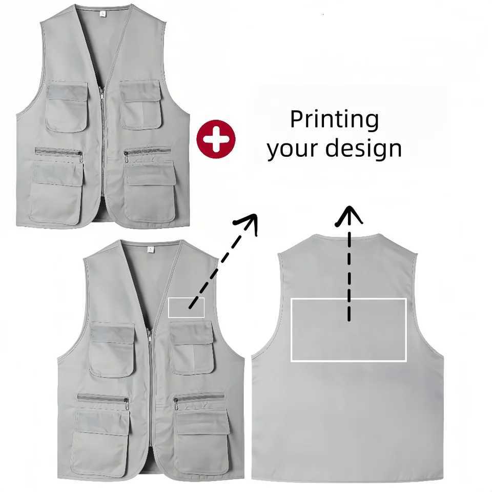 Vests 2025 New Outdoor Men's Male Casual Summer Big Size Cotton Sleeveless Work Vest Men Multi Pocket Photograph WaistcoatW261017