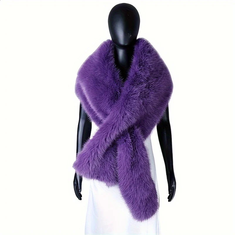 Faux Fur Scarf With Adjustable Shoulder Straps Soft And Warm Elegant And Fashionable Perfect For Outdoor Wear261016