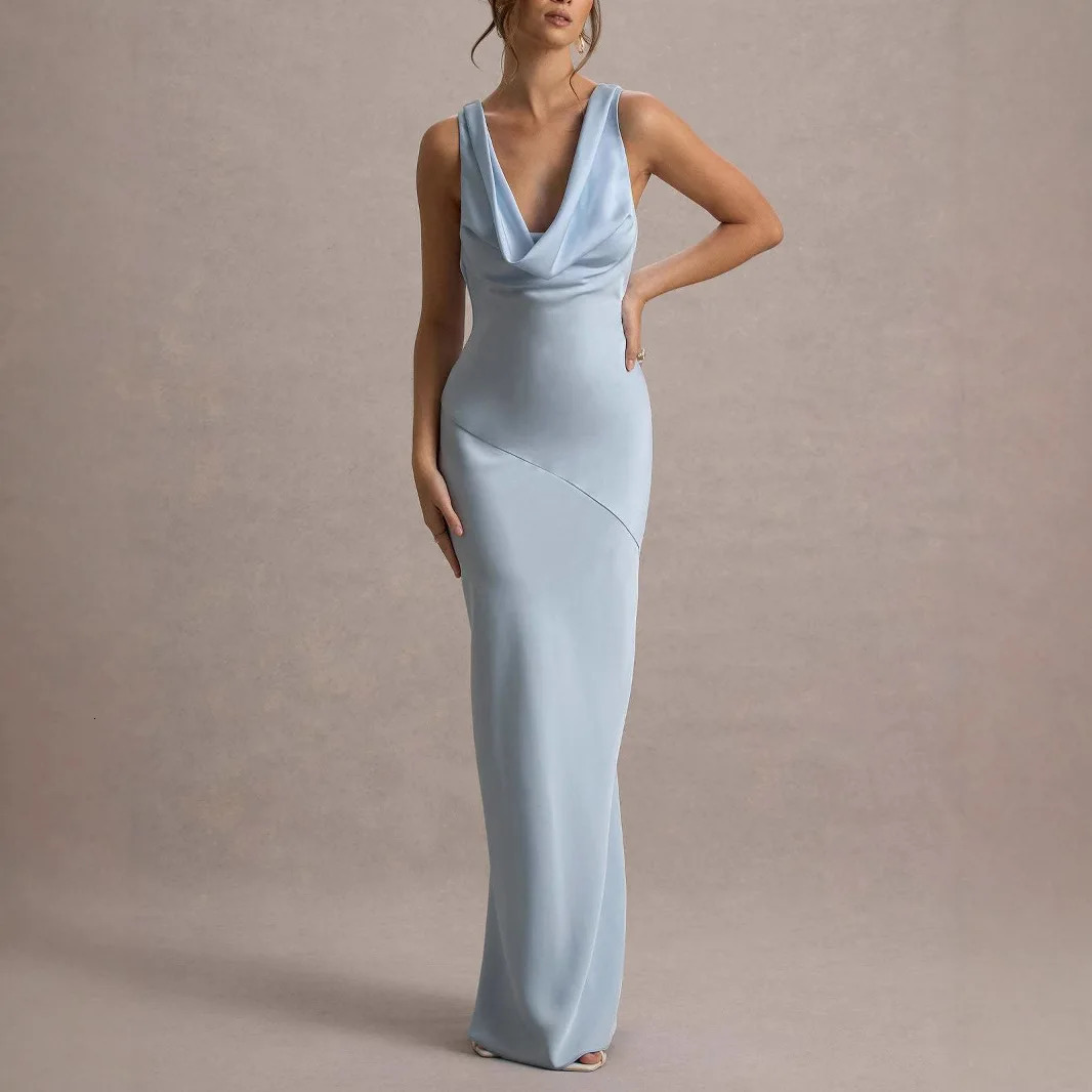 Summer Sling Maxi Dress Women Fashion Slim Sleeveless Backless Party Long Dresses Elegant Vestidos 261014