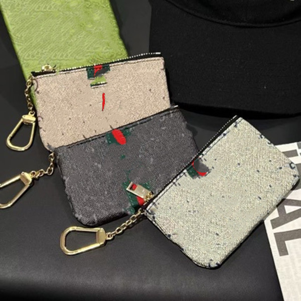 Designer Mini Wallet Zippy Wallets Full Letter Fashion Card Holder Keychains Women Coin Purse Pocket Handbag Key Pouch Keychain