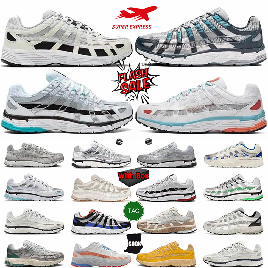Designer Running P6000 Men Women Shock Absorption Lightweight Triple Black White Khaki Outdoor Sports P-6000s Sneakers Jogging Walking Shoes