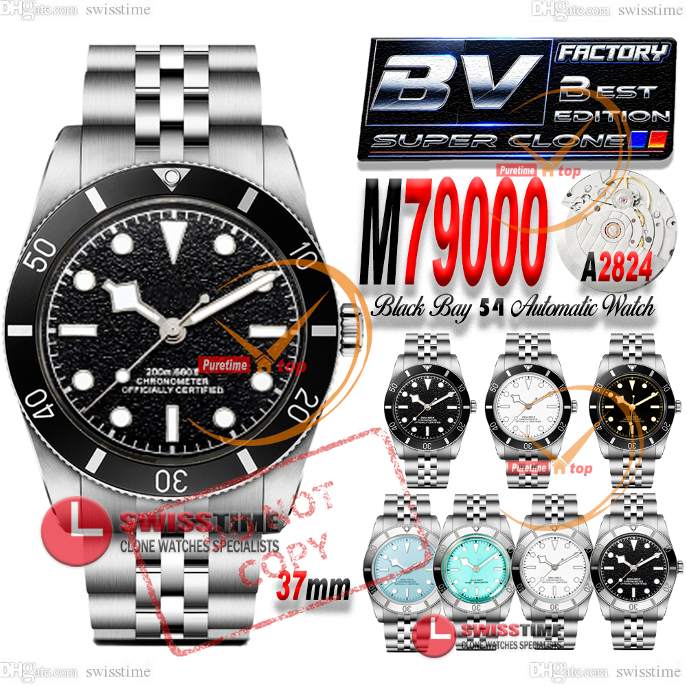 Bay BB A2824 Automatic Mens Womens Unisex Watch BVF 37mm Black Textured Dial Stainless Steel Jubilee Bracelet M79000 Eta CHS Ladies Swisstime Reloj