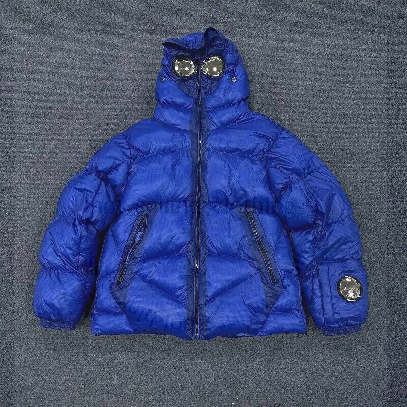 Cmap Hooded Puffer Down Jacket Built In Goggles Lightweight Quilted Winter Coat Warm Windproof Outerwear For Casual Outdoor S XL faf