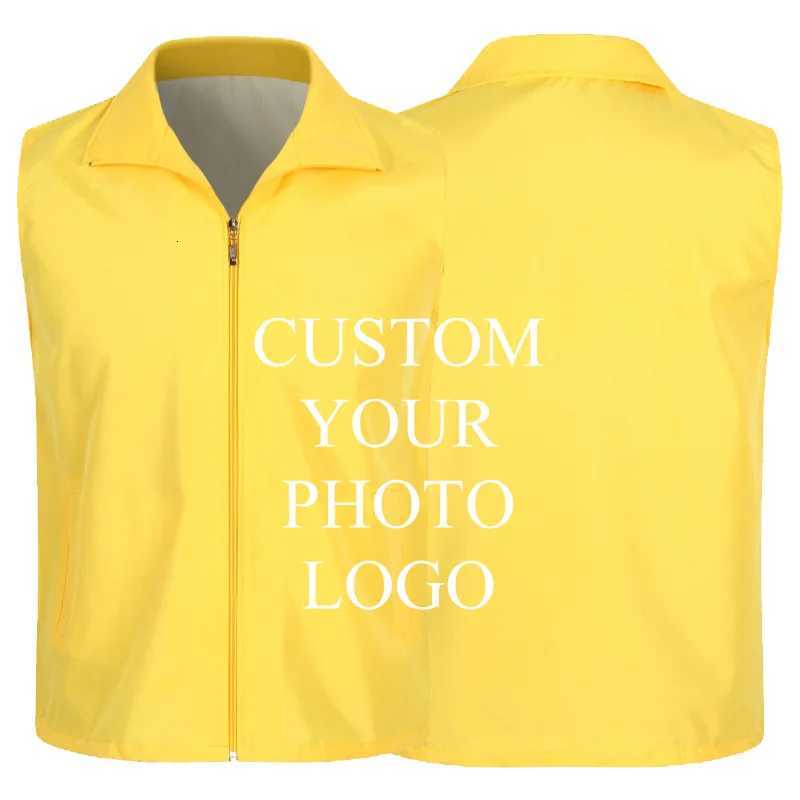 Waistcoat Sleeveless Men's Custom Vests Printed Summer Advertising Campaign Vest Breathable Work Clothes Waistcoat Volunteer VestsW261017