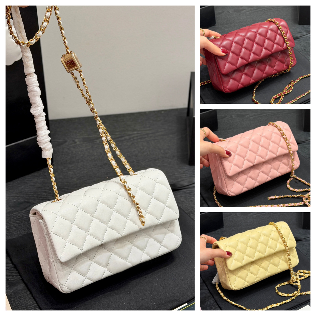 Quilted Classic Flap bag Designer Mini Shoulder Crossbody bag Adjustable Chain bag Women Korean Fashion CF Chain bag Luxury lambskin handbag for Dai