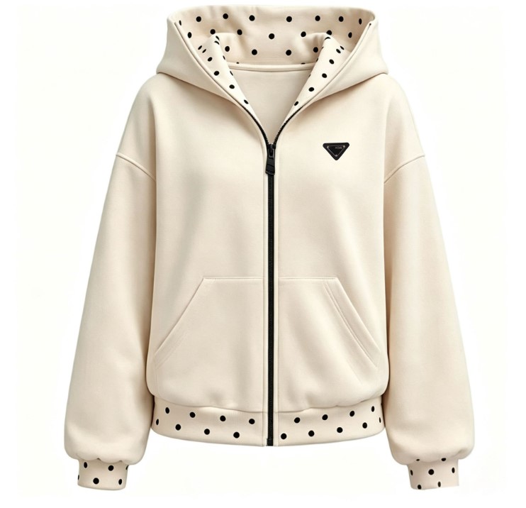 Womens Hoodies Casual polka dot sweater Zip Up Designer hoodie coat Spring Autumn Casual Outerwear women Sports Luxury Jacket