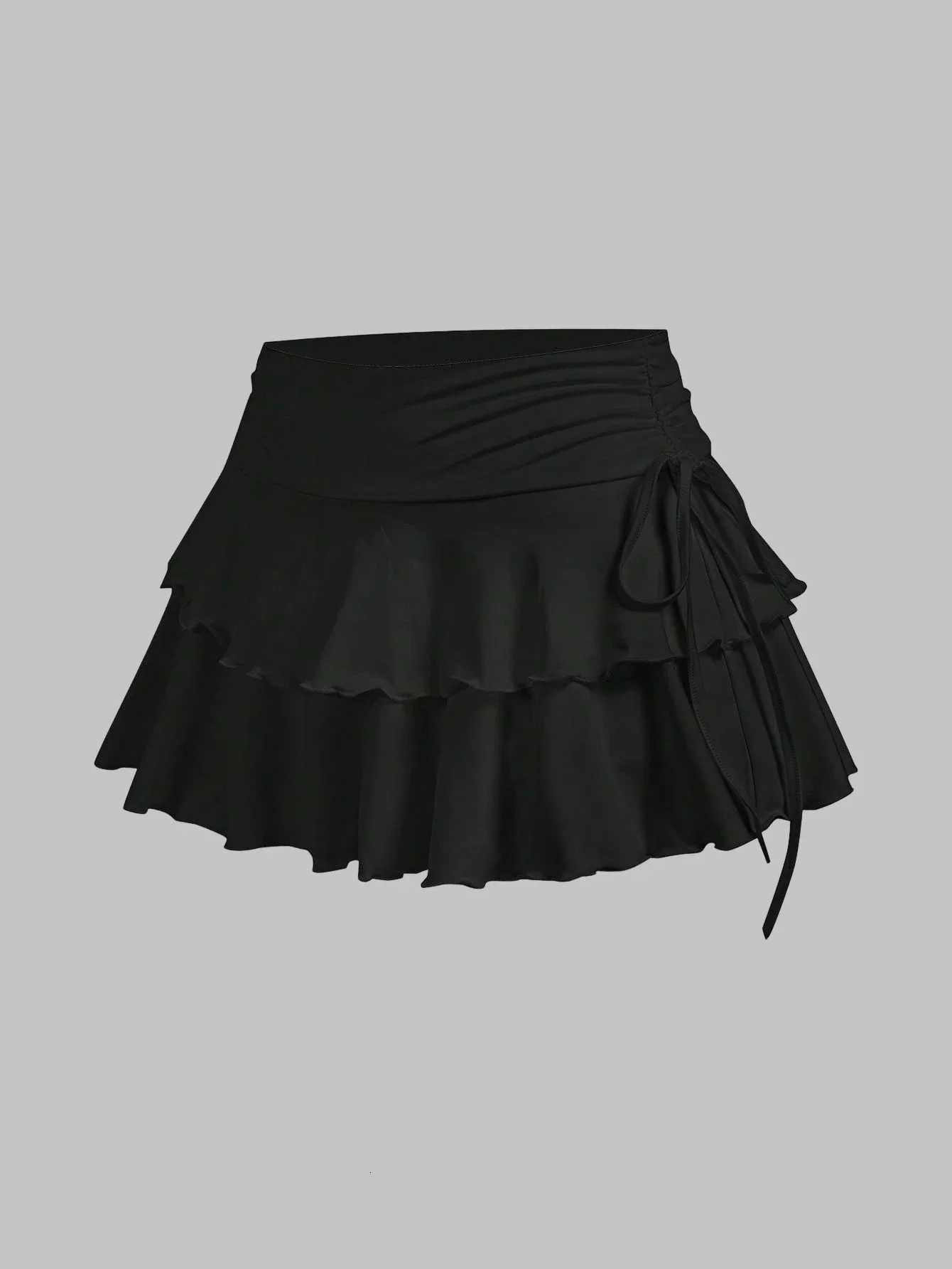 New Skirts 2026 Summer 2-piece Style Solid Color Casual Versatile Half-Dress Skirt W261017