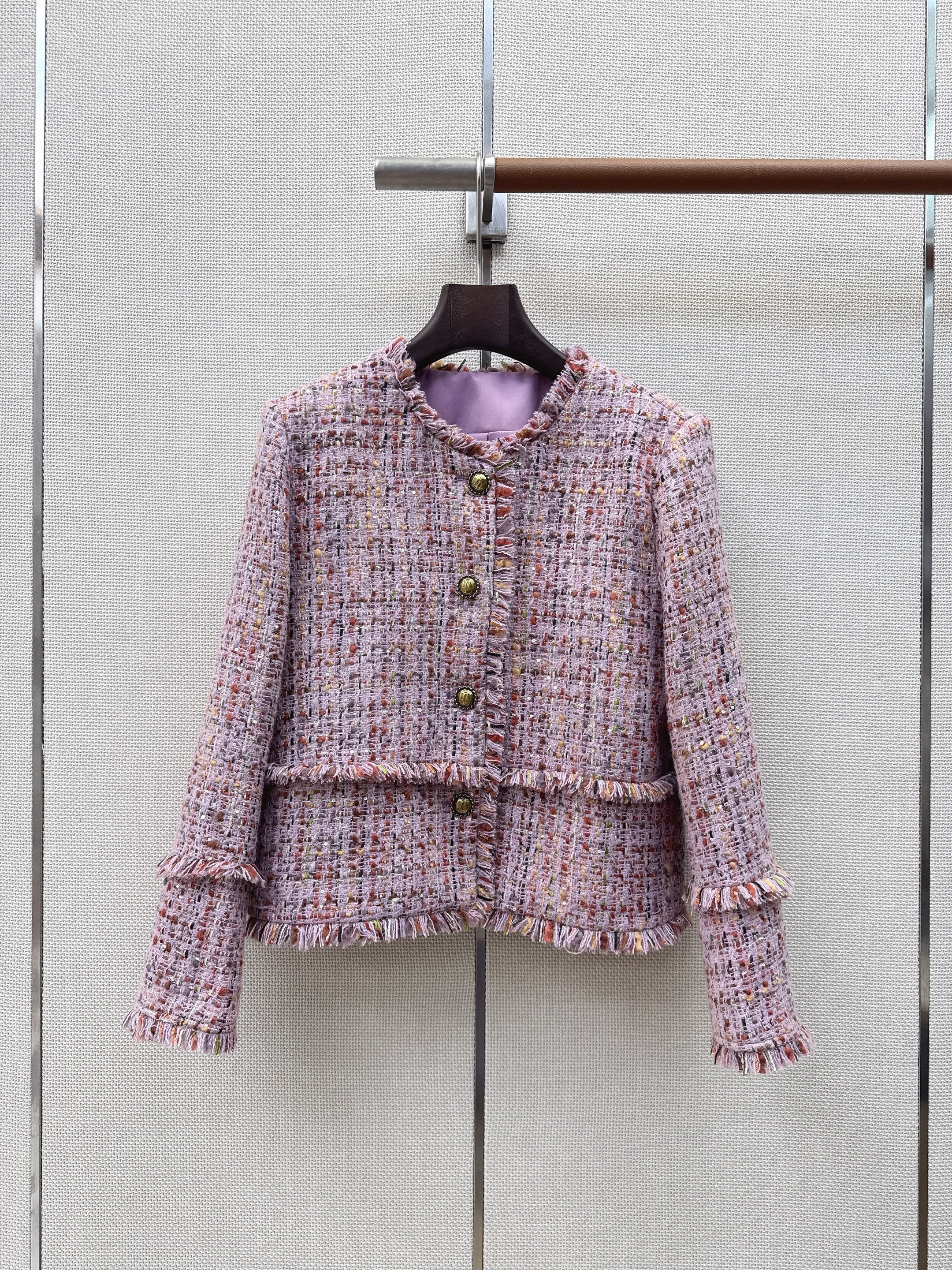 Milan Runway Coats 2026 New Autumn Winter Lapel Neck Long Sleeve Fashion Designer Jackets Brand Same Style Tops 1018-6