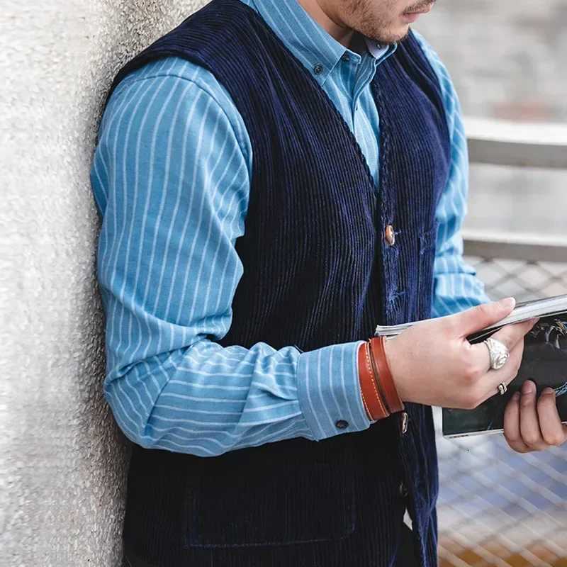 Vests Workwear American Retro Men's Vest for Men Corduroy Vest Camisole Mens JacketW261017