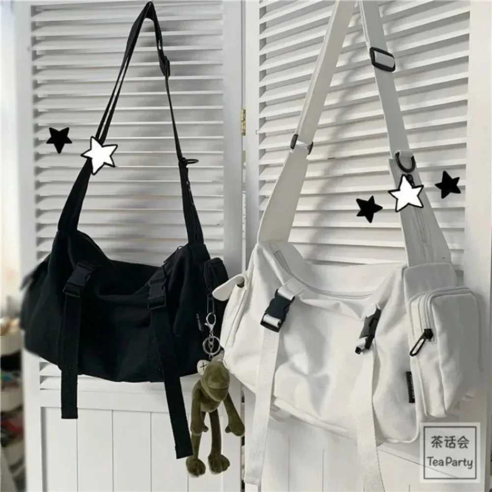 Cross Body Crossbody Bags Canvas Women Youth Men Fashion Casual Large Capacity Handbags Shoulder Bags Solid Color Ladies Messenger Bag H261016