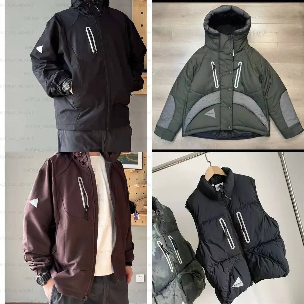 Men Short Jacket F/W AND WANDER Co Branded Stick Figures Outdoor Lightweight Windproof Ladies Sun Tide Windbreaker Hunting outerwear Tooled Men'