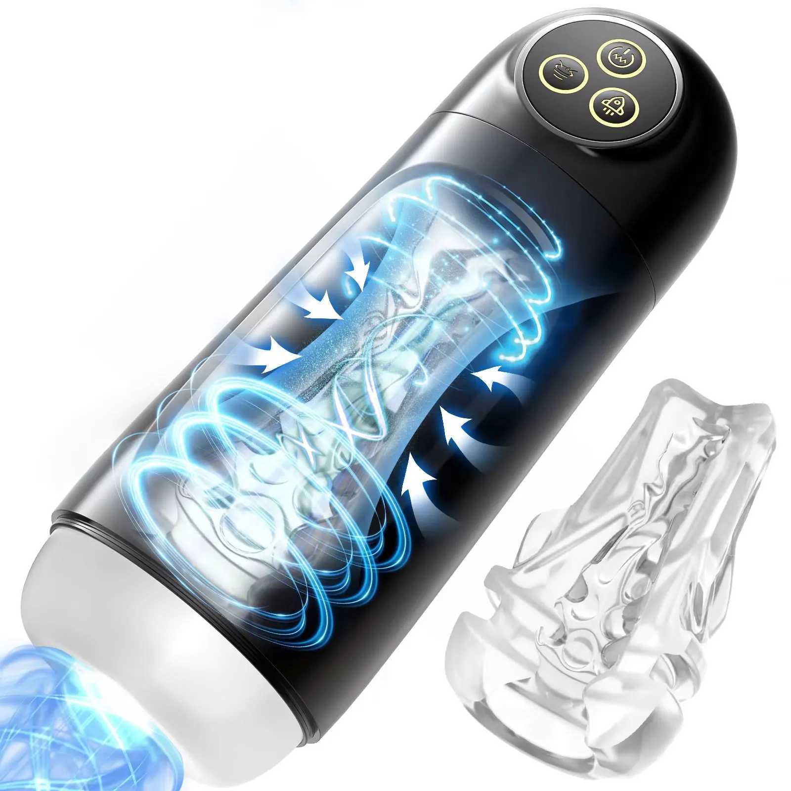 Male Automatic Masturbator 10 Sucking Vibrating Modes Mastubator Cup with 3D Realistic Textured Pocket Pussy s for Men 18 M261017