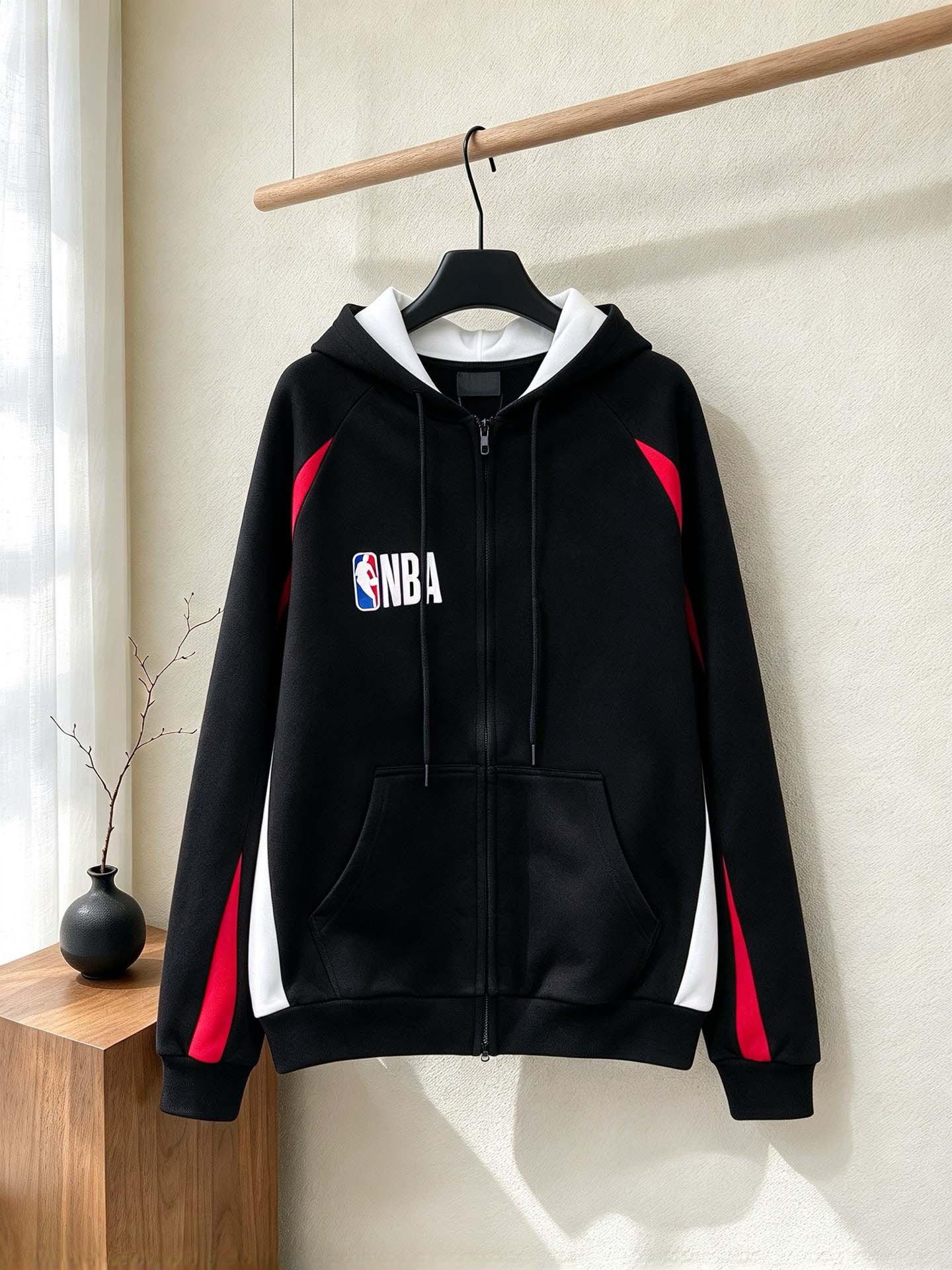 Highend brand designer hoodie fashion contrast color embroidery patchwork design US size loose fit mens high quality zipper hoodie