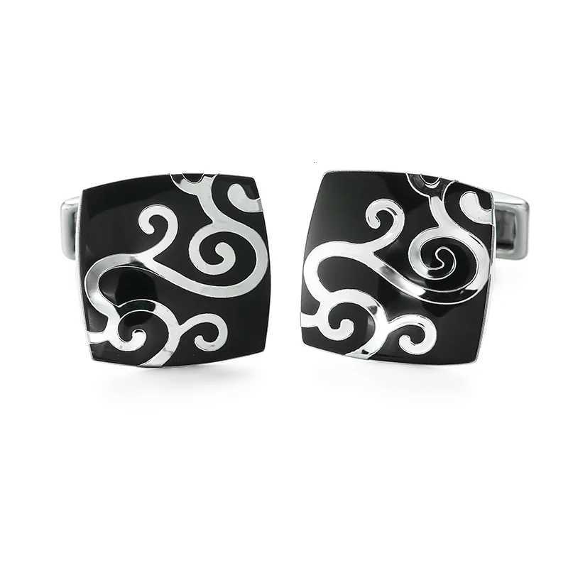 French High quality Cuff Links shirt cufflinks Black Red White Enamel Cuff Links Men's tie clip Cuff Links Jewelry gifts for successful menW261
