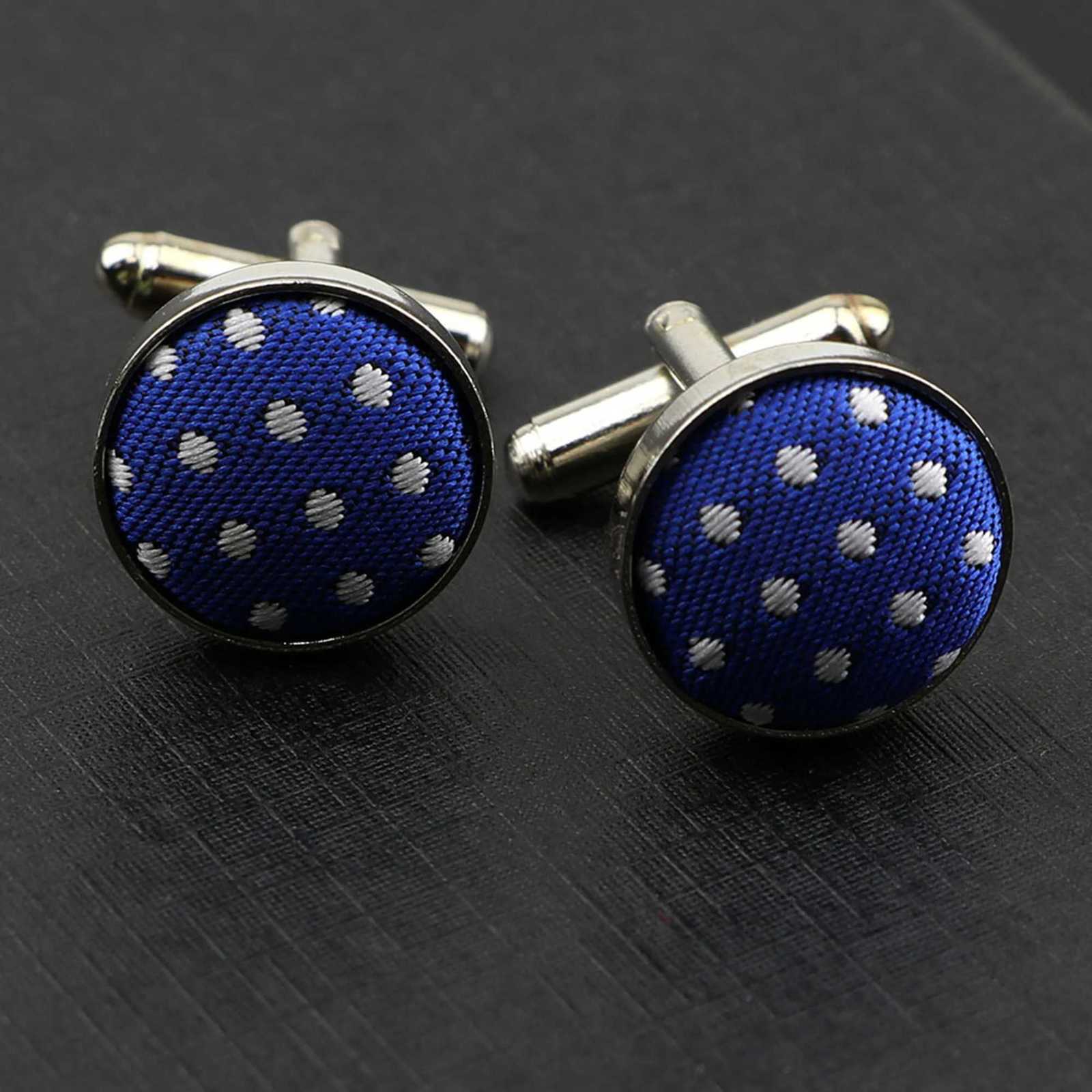 Mens Luxury Cuff Fashion Links Shirt Cufflinks Round Braided Jewelry For Business Wedding Party Dot Solid Polyester Stripe Cuff Link GiftW261017