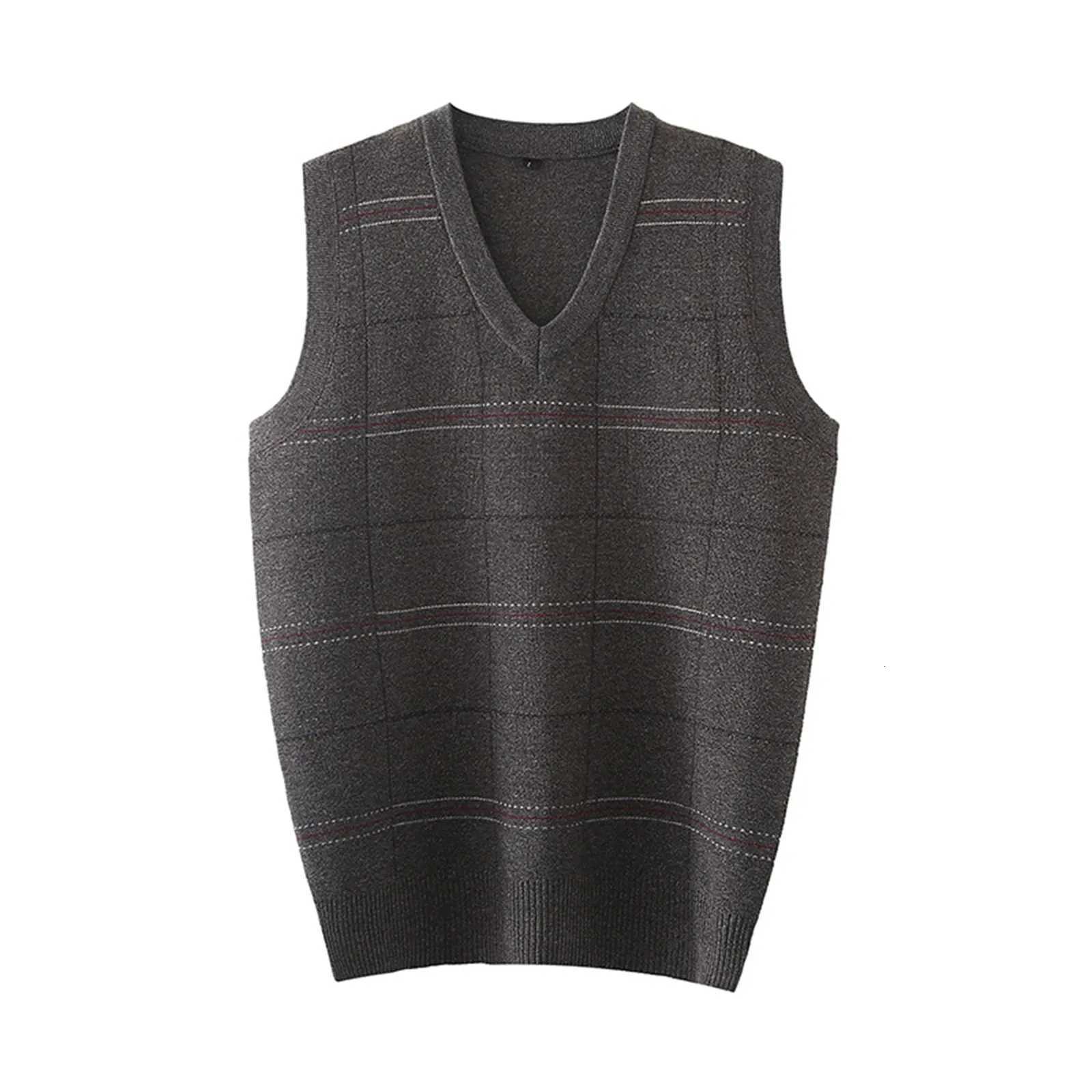 Fashion Men's Casual Vests Men'S Sweaters Tank Autumn Winter V Neck Sleeveless Knit And Fleece Vest Sweater Vest Commuter PulloverVestW261