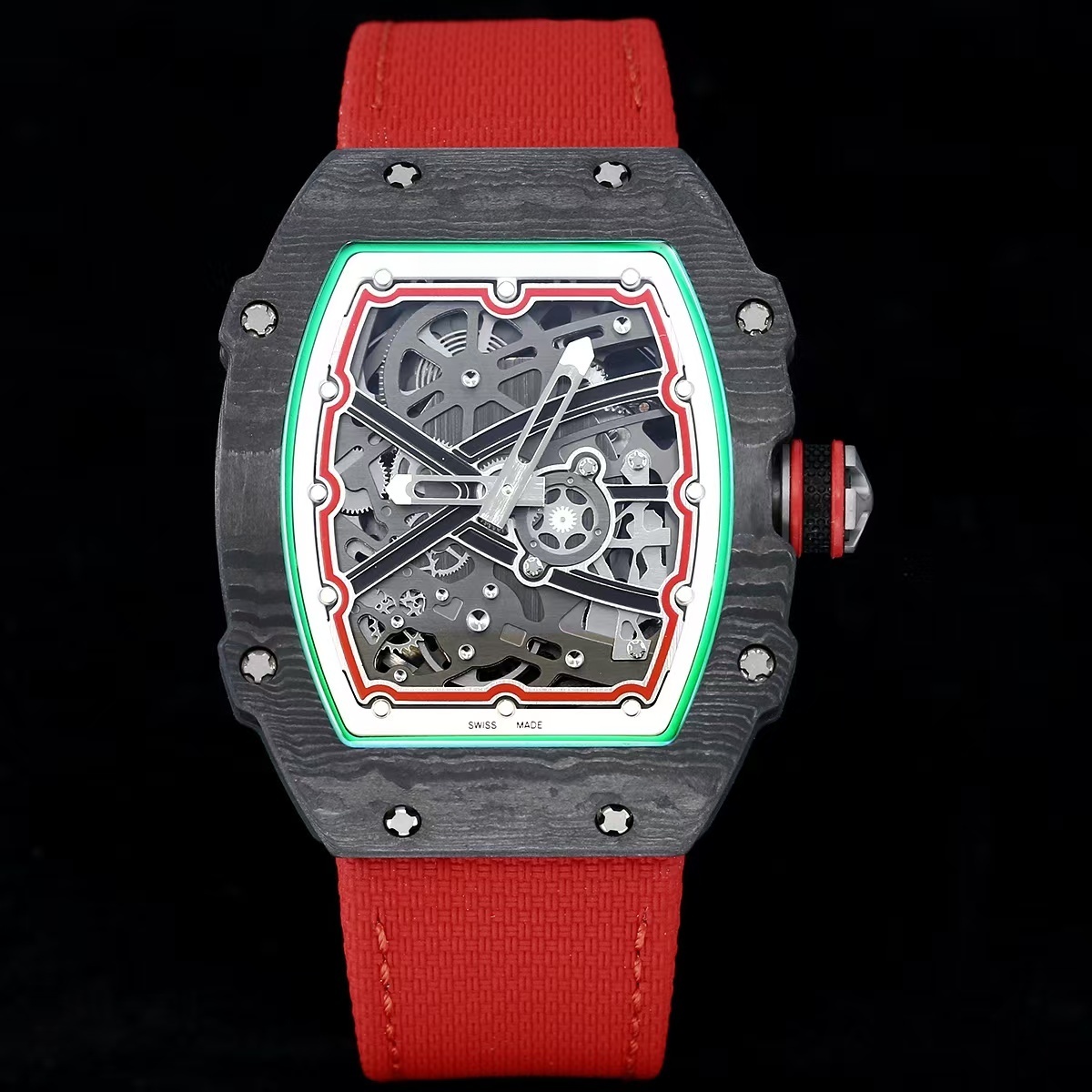 67-02 Thinness Mens Watch Carbon TPT Lightness Luxury Wristwatch Sapphire Crystal Automatic Sports Watches