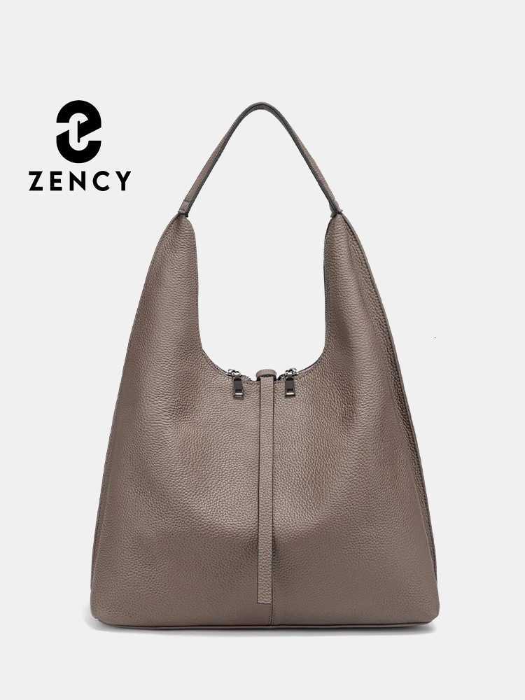 Evening Bags Zency Genuine Leather Women's Shoulder Hobo Bag Large Capacity Cow Leather Shopping Bag Tote for Ladies Winter New Handbag H261016