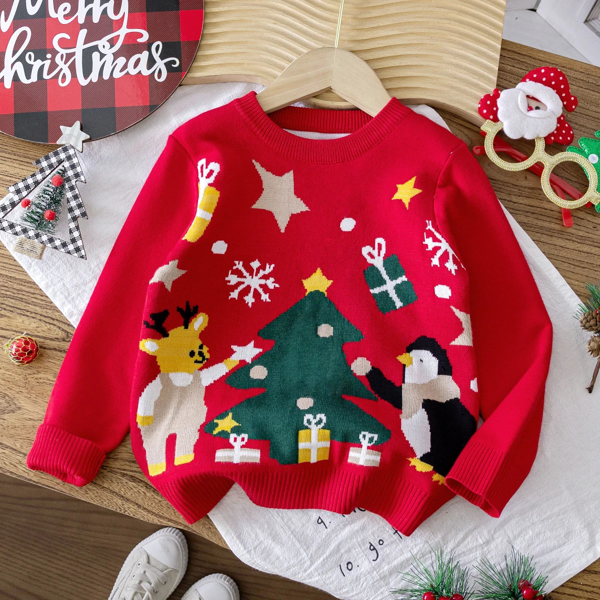 New M2 2026 New Boy Cute Perfume Style Christmas Gift Pattern Cologne Sweater Knitted Hoodie Suitable For Holiday Leisure Spring Autumn Halloween Wi