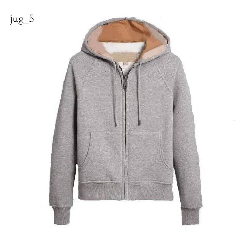 Plaid Embroidered Hoodies Men's Unisex Hooded Zip Up British Style Sweatshirts Trendy Casual Spring Autumn Outwear Bur berries jacket 4a1