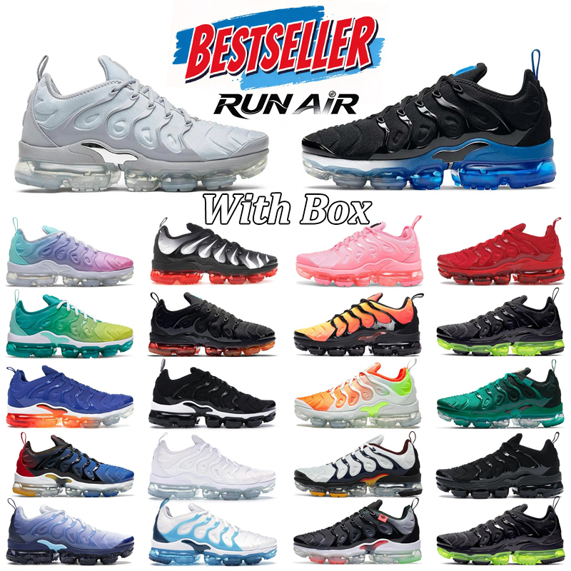 With box designer running sneakers transparent vintage vaporss men womens white black red lightweight breathable mesh outdoor jogging fashion sports