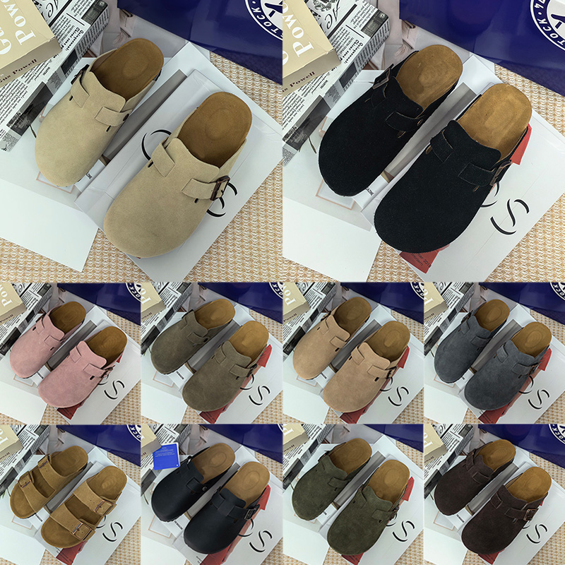 Designer Clogs Sandals Clog Slippers slides Cork Flat High Quality Fashion Summer Winter Genuine Leather Slide Favourite Beach Casual Shoes Women Me