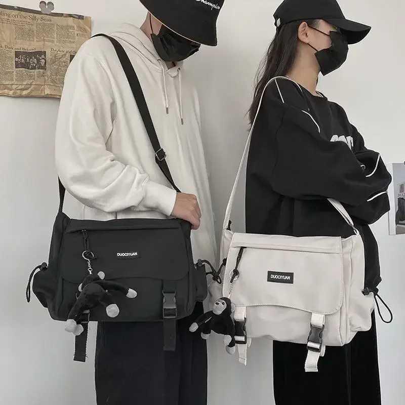 Shoulder Bags Teen Men's Simple Crossbody Bag for Women Shoulder Bag Solid Oxford Messenger Bag Student School Bags for Daily Use Work Travel H