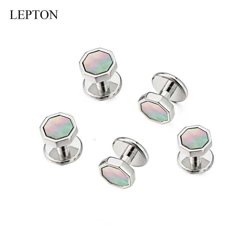 Links Hot Sale Mother Cuff of Pearl Cufflinks Tuxedo Studs Sets For Mens Suit Formal Wear Lepton Cufflink Collar Studs Cuff Links Best GiftW261017