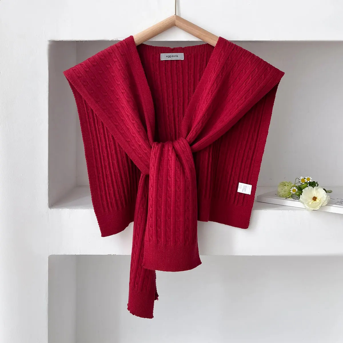 Korean Autumn Knit Shawl Female Blouse Shoulders Collar Cape Student Scarf Solid Color Neck Guard Scarve For Women261016