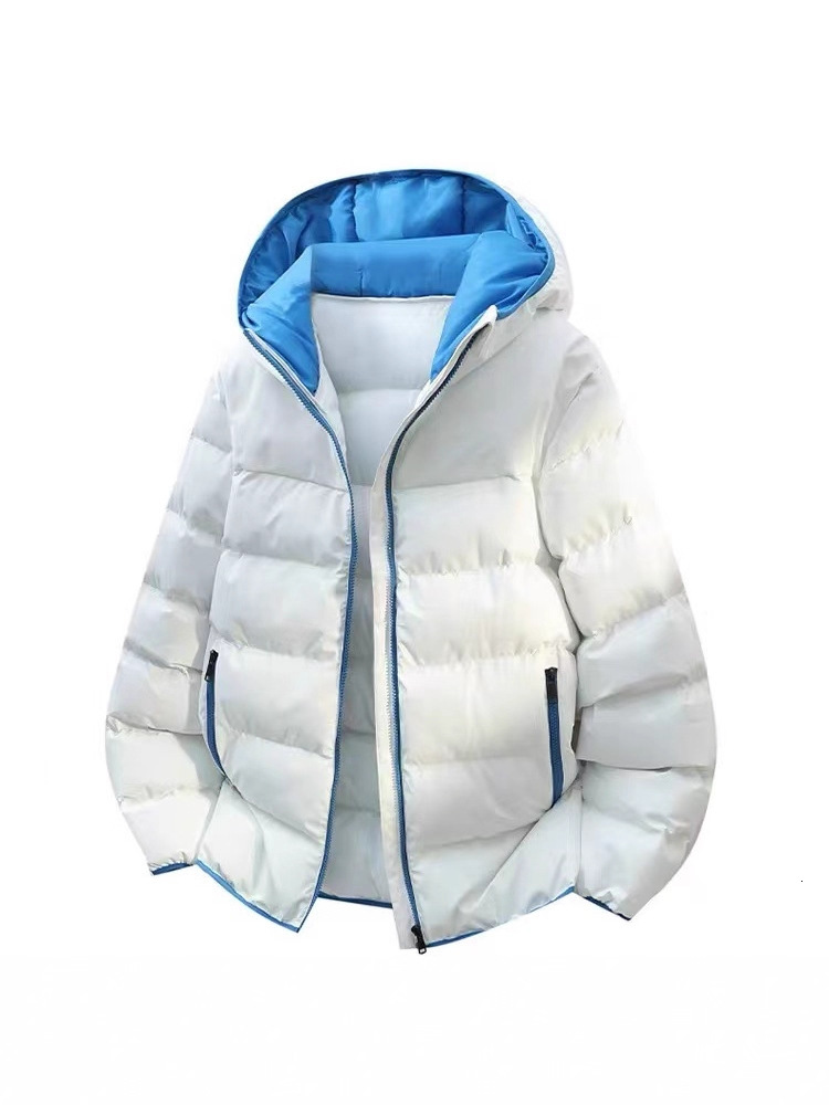 Winter Men's Thickened Warm Hooded Couple's Jacket, Loose Fit, Trendy Brand, Versatile Women's Cotton Coat, Two-Piece Style, Cross-Bo