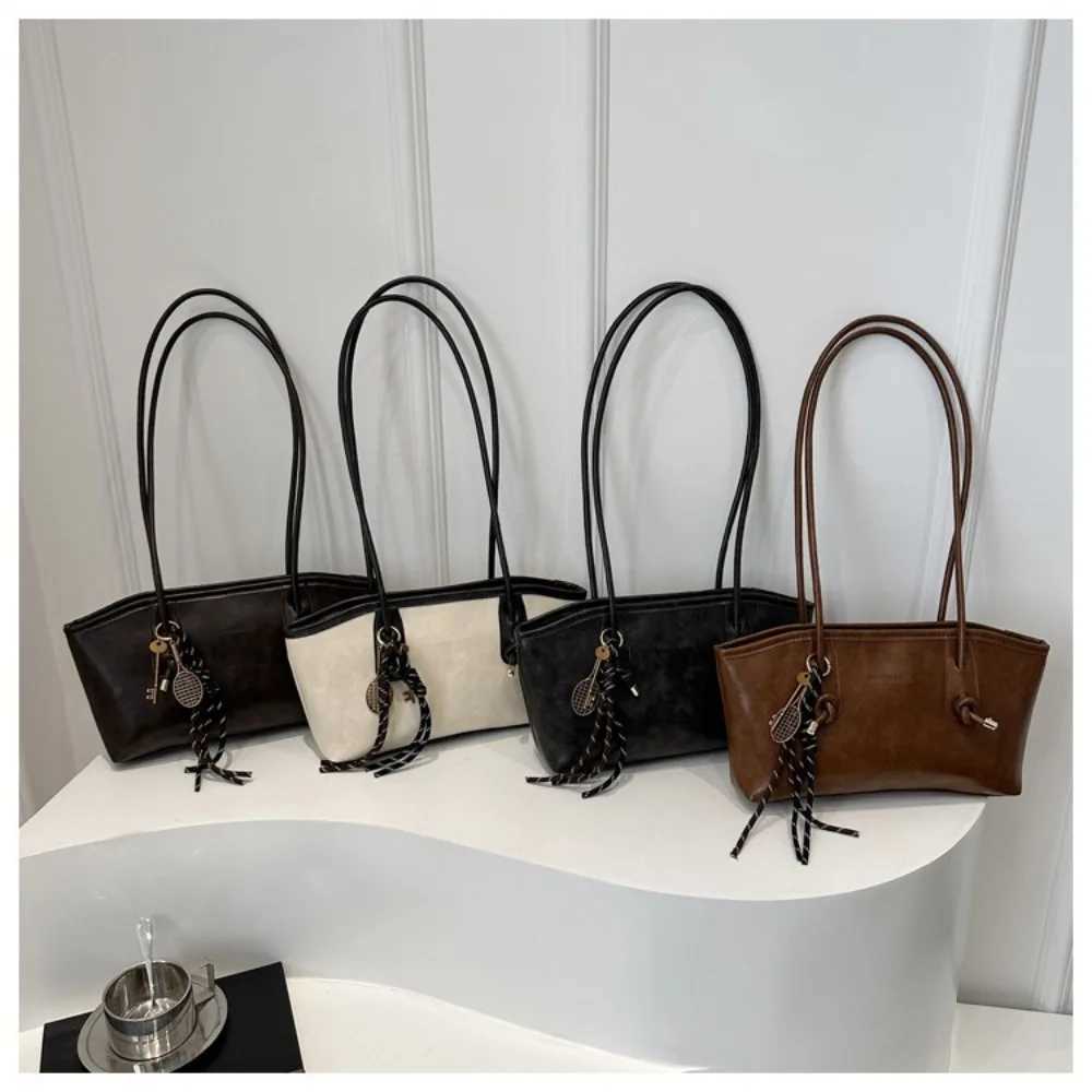 Evening Bags Y2K Trend Large Capacity Work Shoulder Bag Solid Color Simple Crossbody Bag PU Leather Tote Bag Women Female H261016