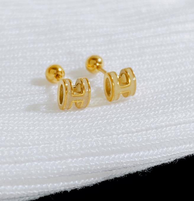 High Quality Newest Brand Luxury Designer Glazed Mini Stud Earrings Jewelry Geometric Women Gold Plated Earring Fashions Jewelry Gift