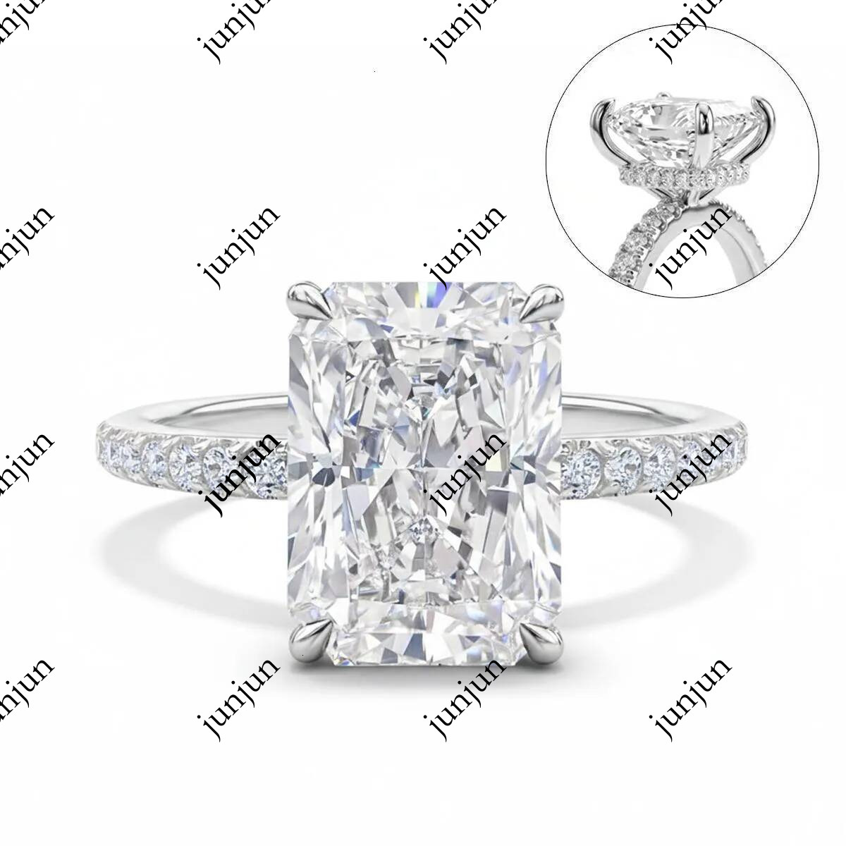 Jewelry designer ice flower cut 10 * 8 imitation copper plated with real gold high carbon diamond paired Redion wedding ring jewelry gift