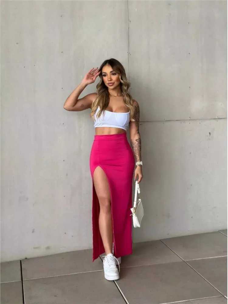 Fashion Skirts Sexy Summer Black Long Skirt For Women New High Waist Side Split Patchwork Solid Streetwear Ladies Sexy Y2k Maxi Skirt W261017