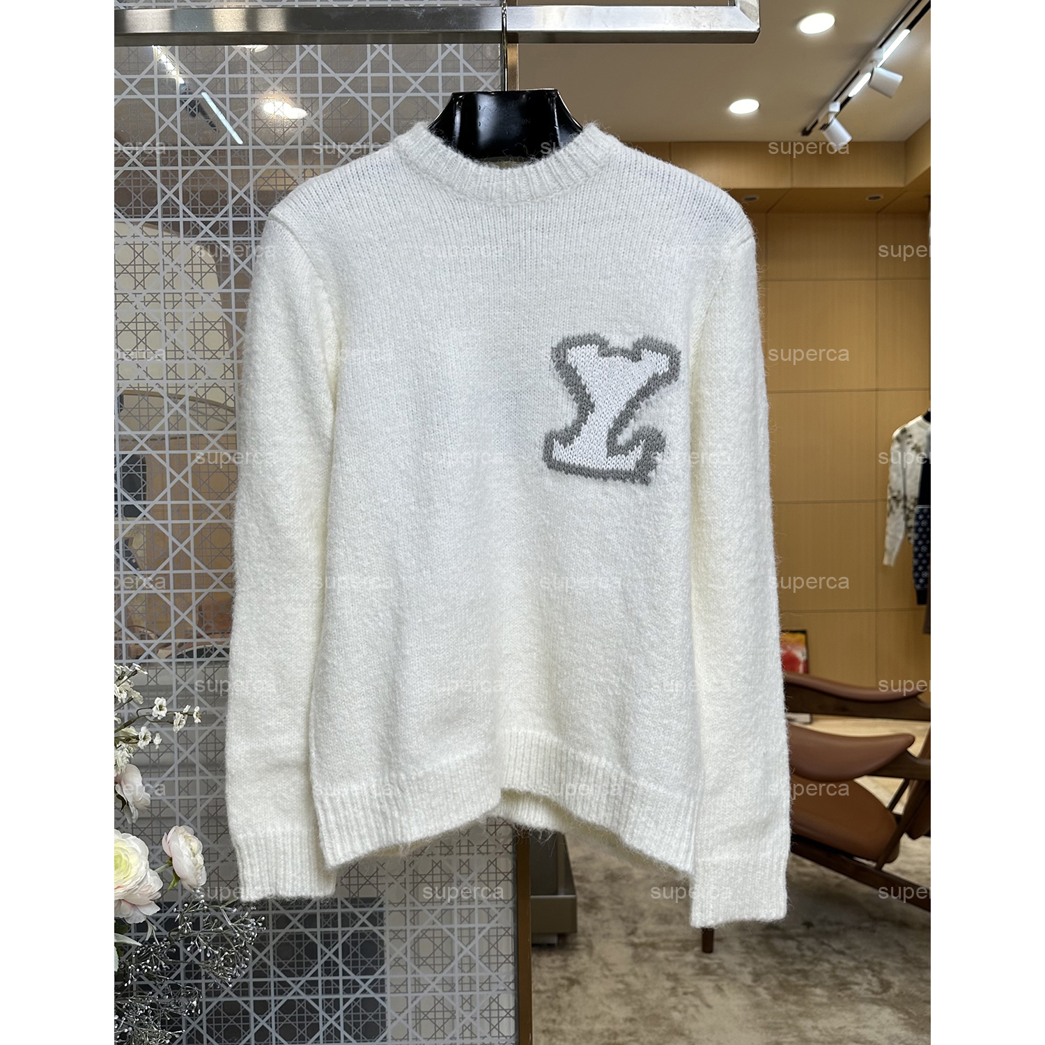 Luxury Designer Men Crew Neck Knit Sweater Embroidery Pattern Loose Drop Shoulder Casual Pullover Knitwear Multi Color S M L XL 56e46h