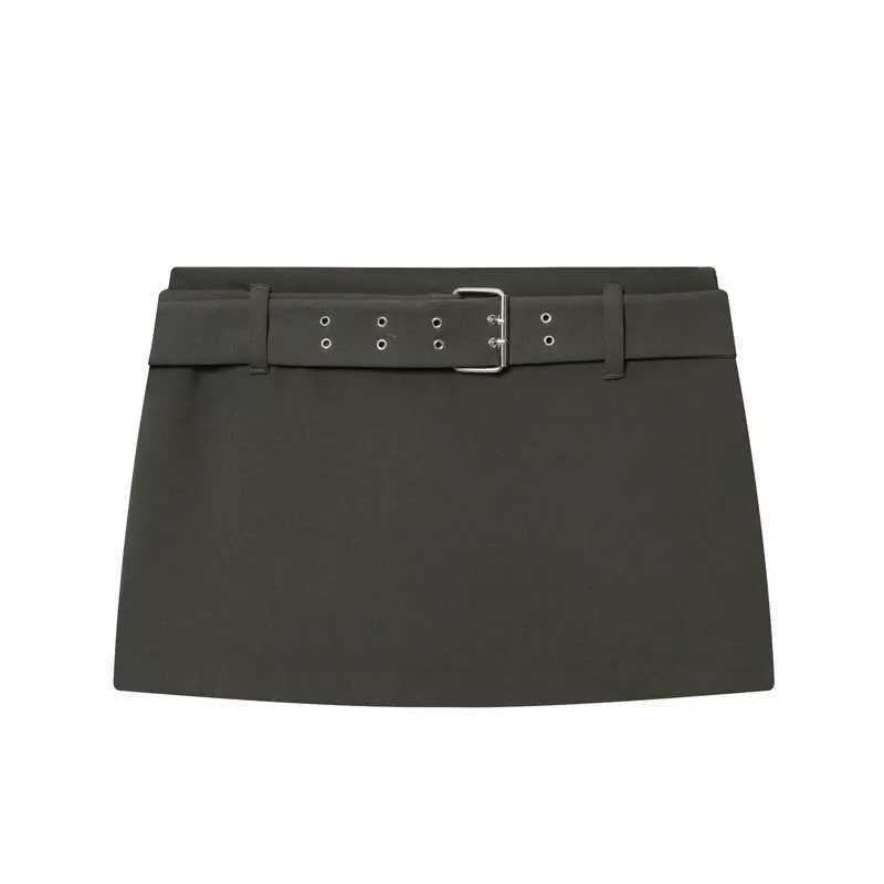 Mid-Waist 2026 Women's Skirts Spring Vintage Skirt Pants with Belt New Arrival A-Line Slim Fit Half Skirt Fashionable Ladies' Skirt W26101