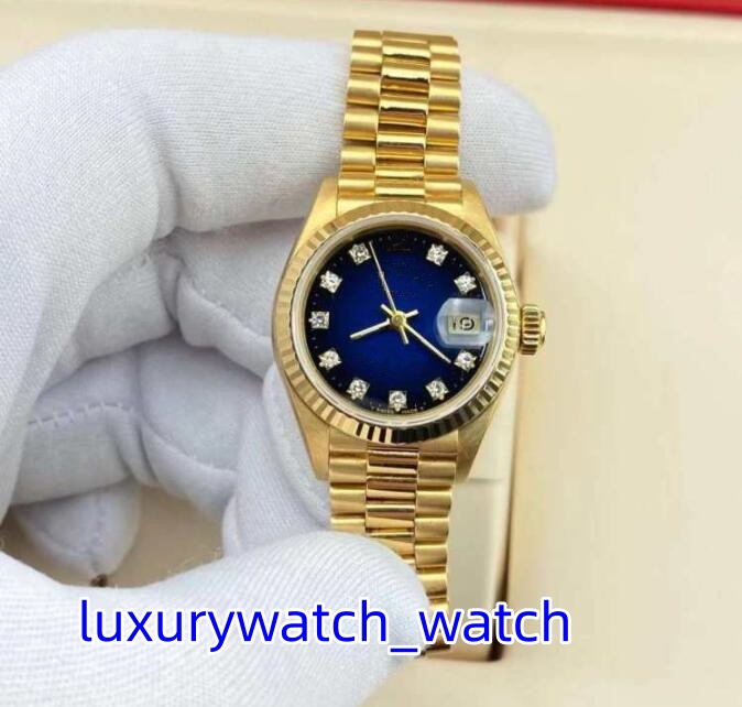 Womens Watches Classic Diamond 69178 26mm Sapphire Mirror Big Magnifier Mechanical Automatic Yellow Gold Stainless Steel Bracelet Ladies Wristwatch