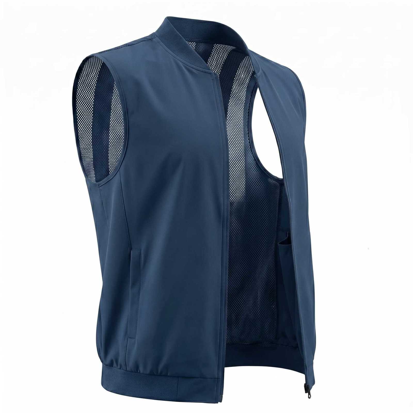 Vests Summer Men Mesh Men's Quick Dry Outdoor Hiking Sports Waistcoat Breathable Multi-Pocket Sleeveless Travel Jacket Tactical Fishing VestW26