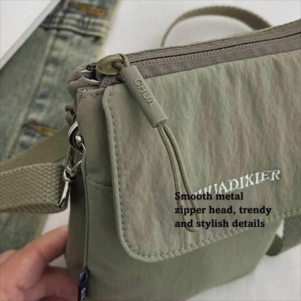 Cross Body Trendy Nylon Phone Bag Solid Color Mini Size Coin Purse Ultra Lightweight Adjustable Strap Crossbody Bag Unisex H261016