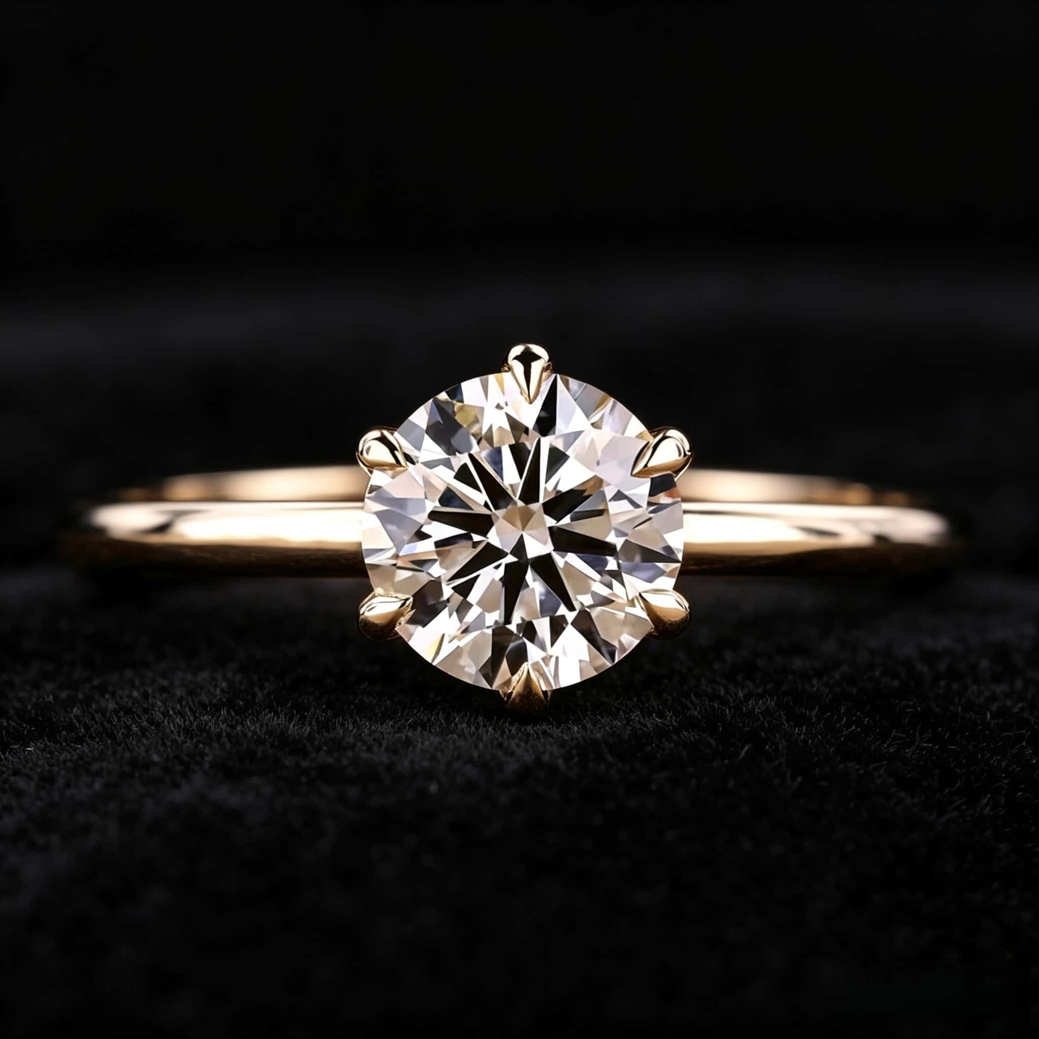 18K Solid Gold 1ct2ct3ct Cut DE Color VSVVS Clarity Lab Grown Diamond 6-prong Luxury IGI Certified Ring for Women's Everyday