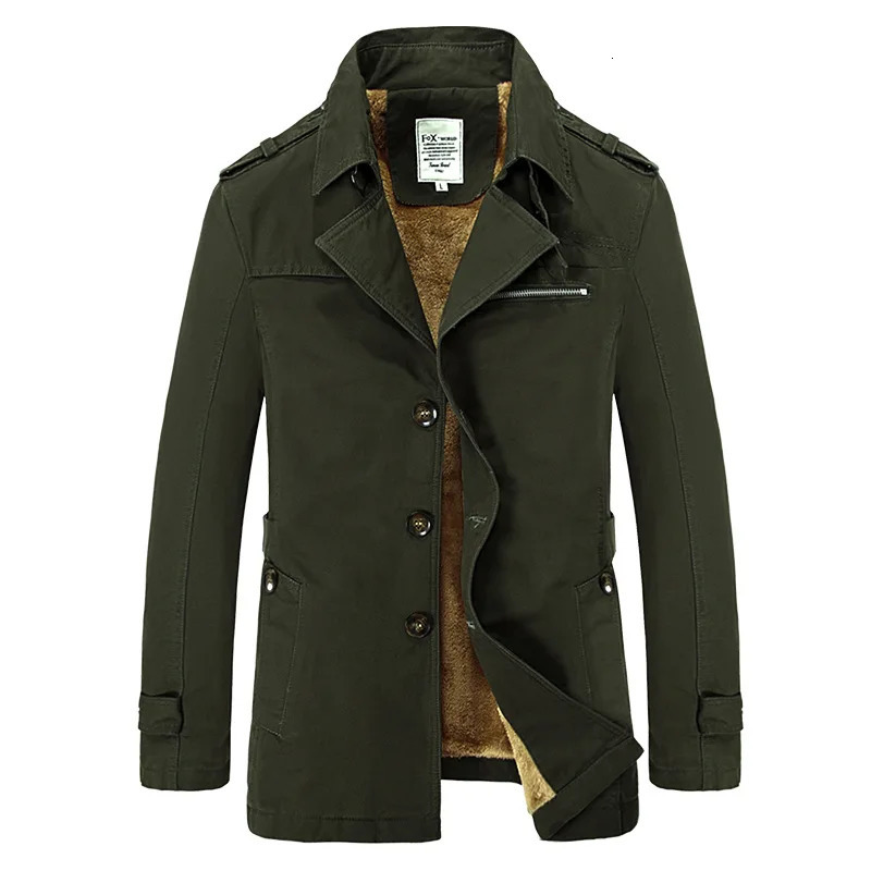 Business Casual Long Section Winter Jacket Men Trench Coat Fashion Windbreaker Mens Overcoat Warmth Plus Size M-5XL 261015