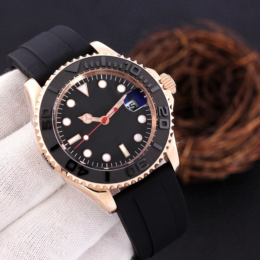 High quality Luxury Designer Vintage 41mm Men's Automatic Mechanical Watch Rubber Strap Wristwatches