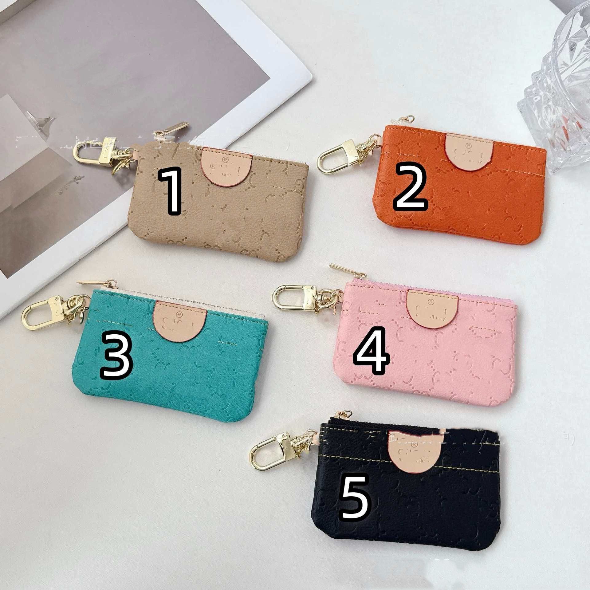 Designer Key Chain Bag Charm Keychain Handmade Leather Keychains Man Woman Mini Wallet Bags Pendant Coins Purse Accessories
